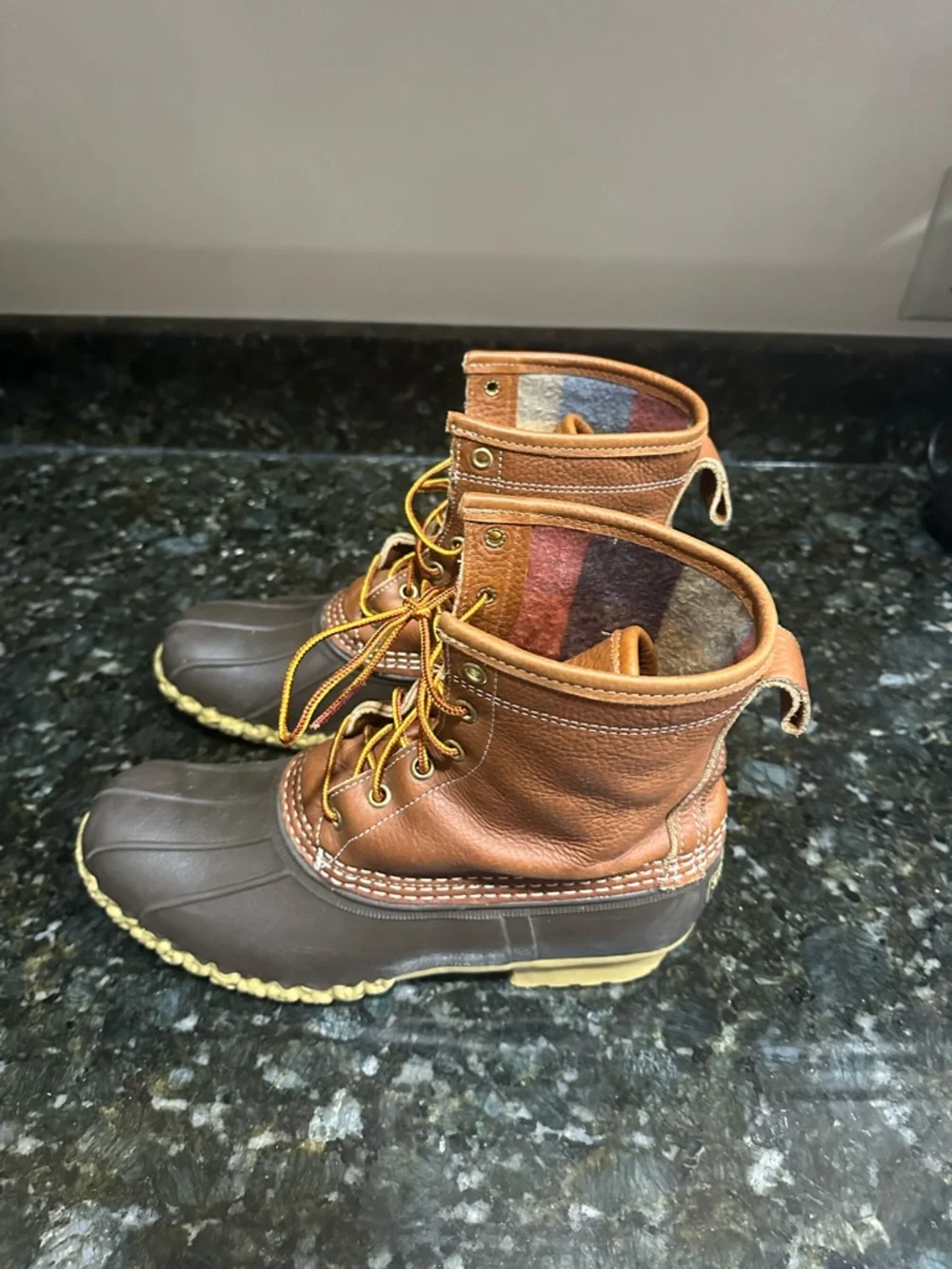 L.L. Bean Brown Leather and Dark Brown Rubber Men's Duck Boots